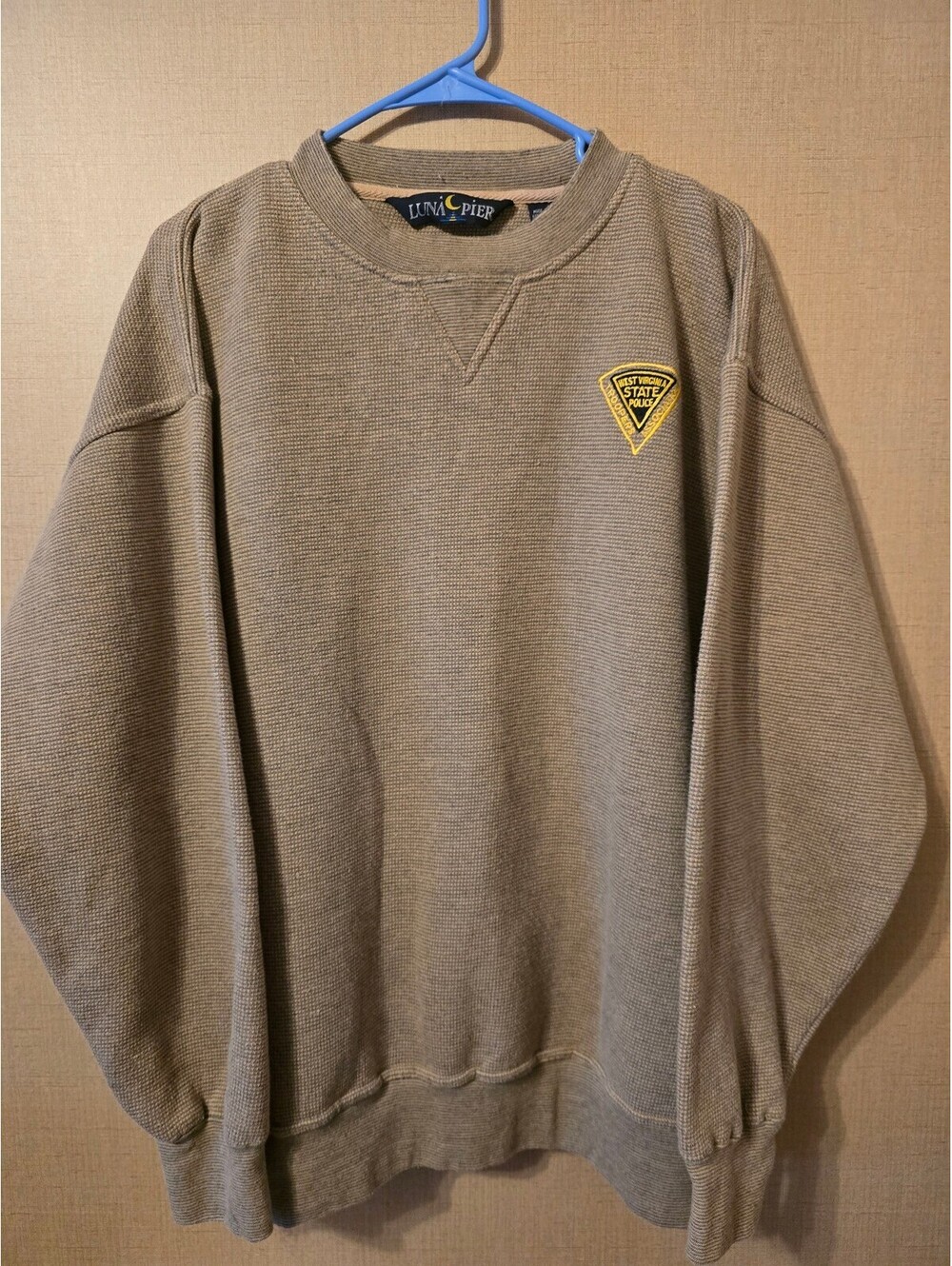 Luna Pier Vintage 90s Brown Men's Sweatshirt XL w/ West Virginia State Police